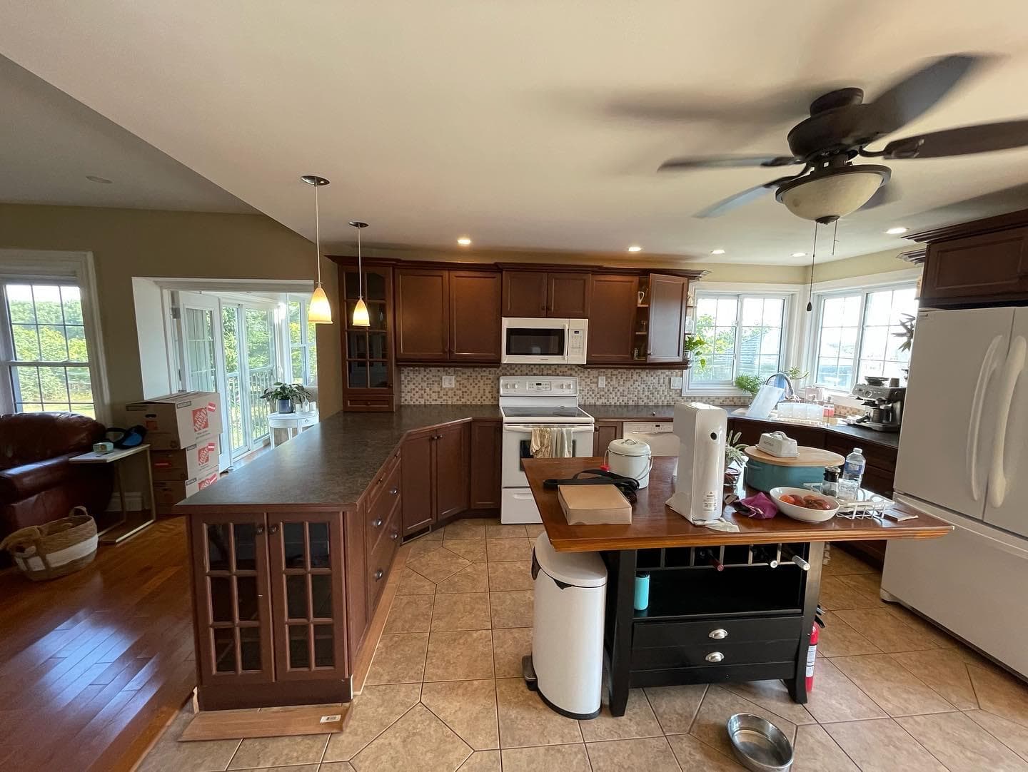 Cabinet refinishing preparation and installation work