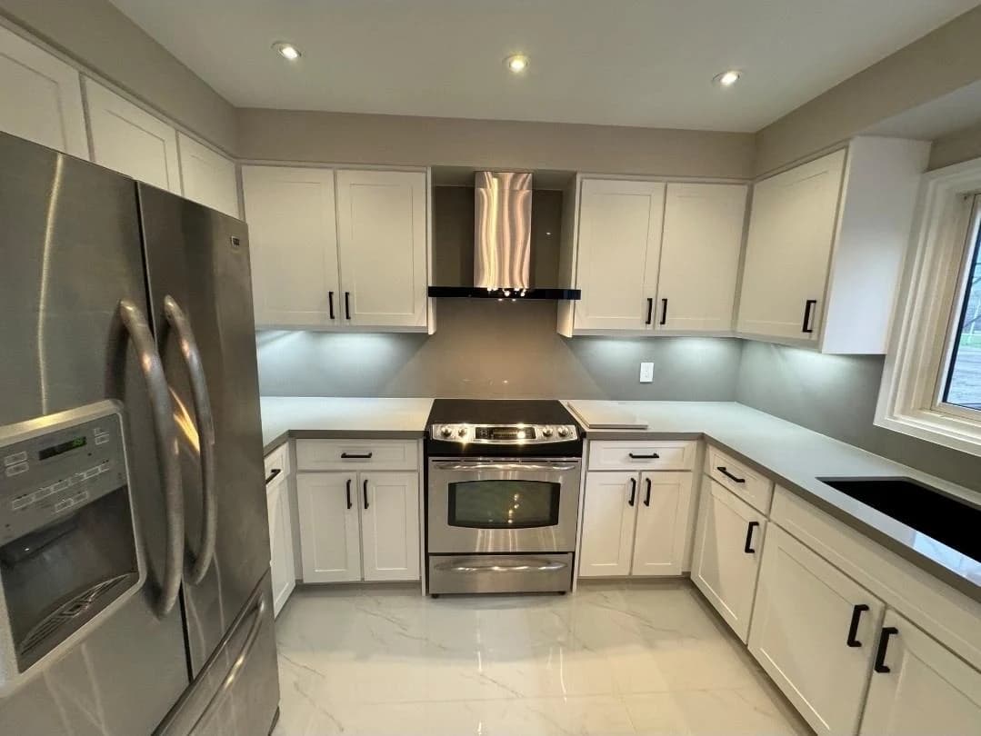 After: compact refacing cabinetry