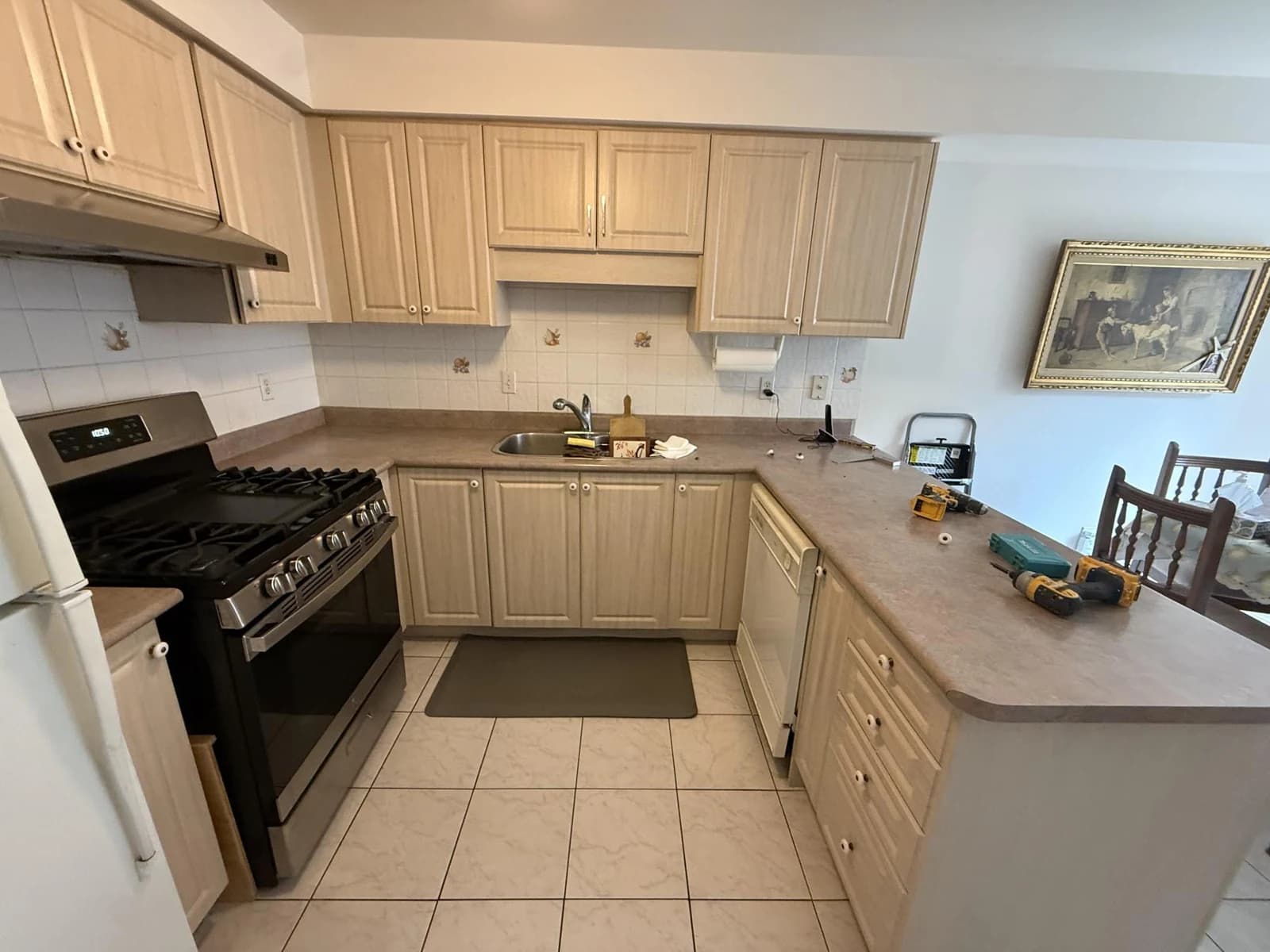 Before: full refacing cabinetry