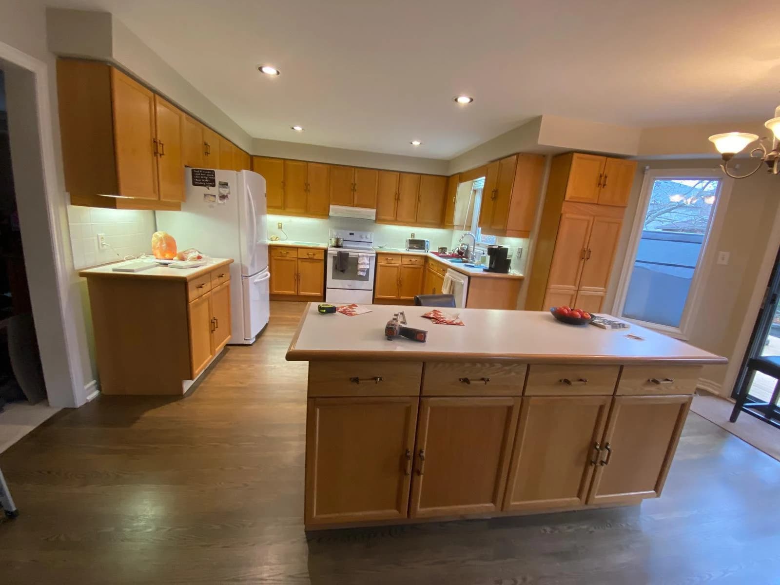 Before: island neutral cabinetry