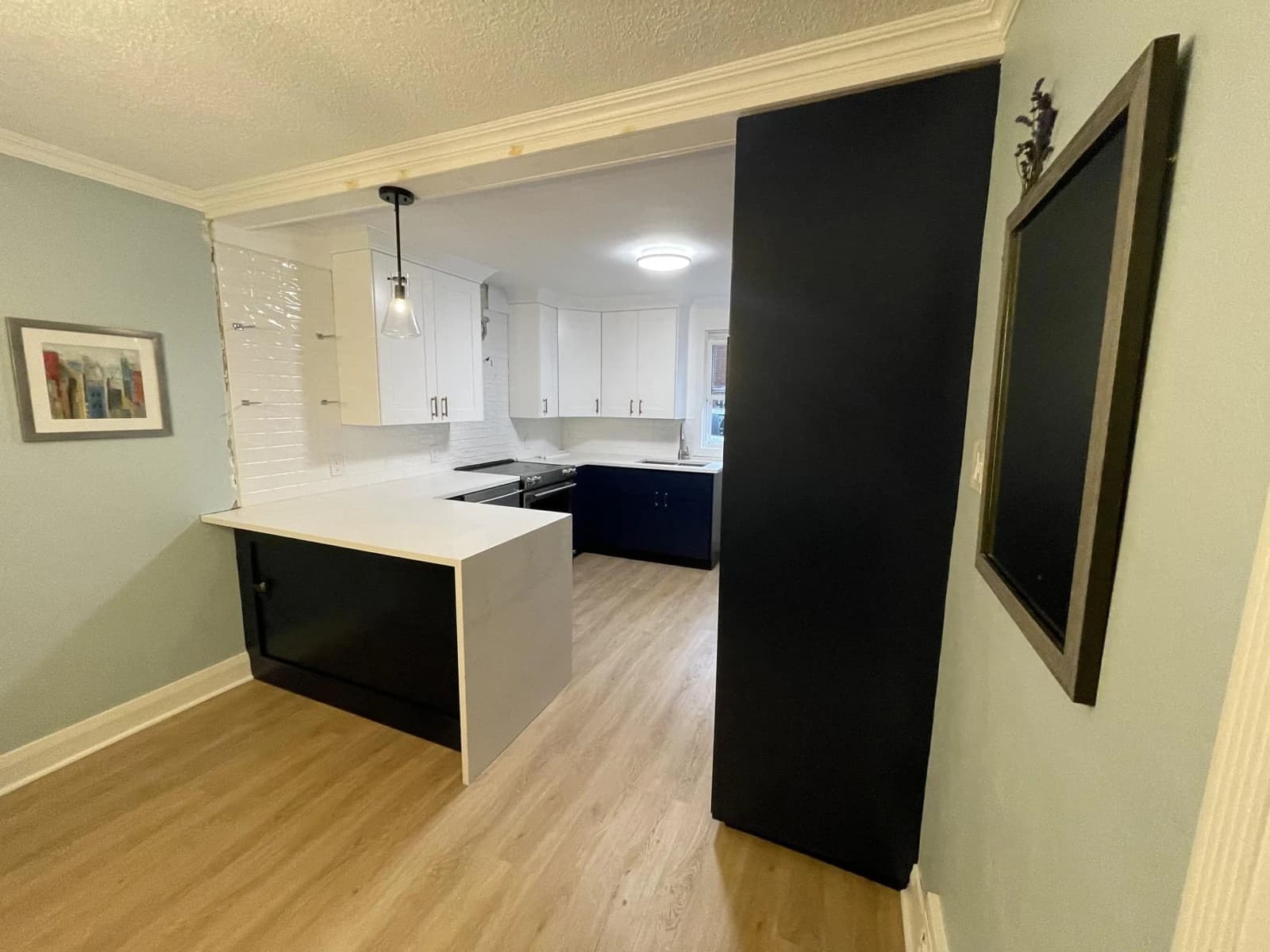 After: pass through cabinetry