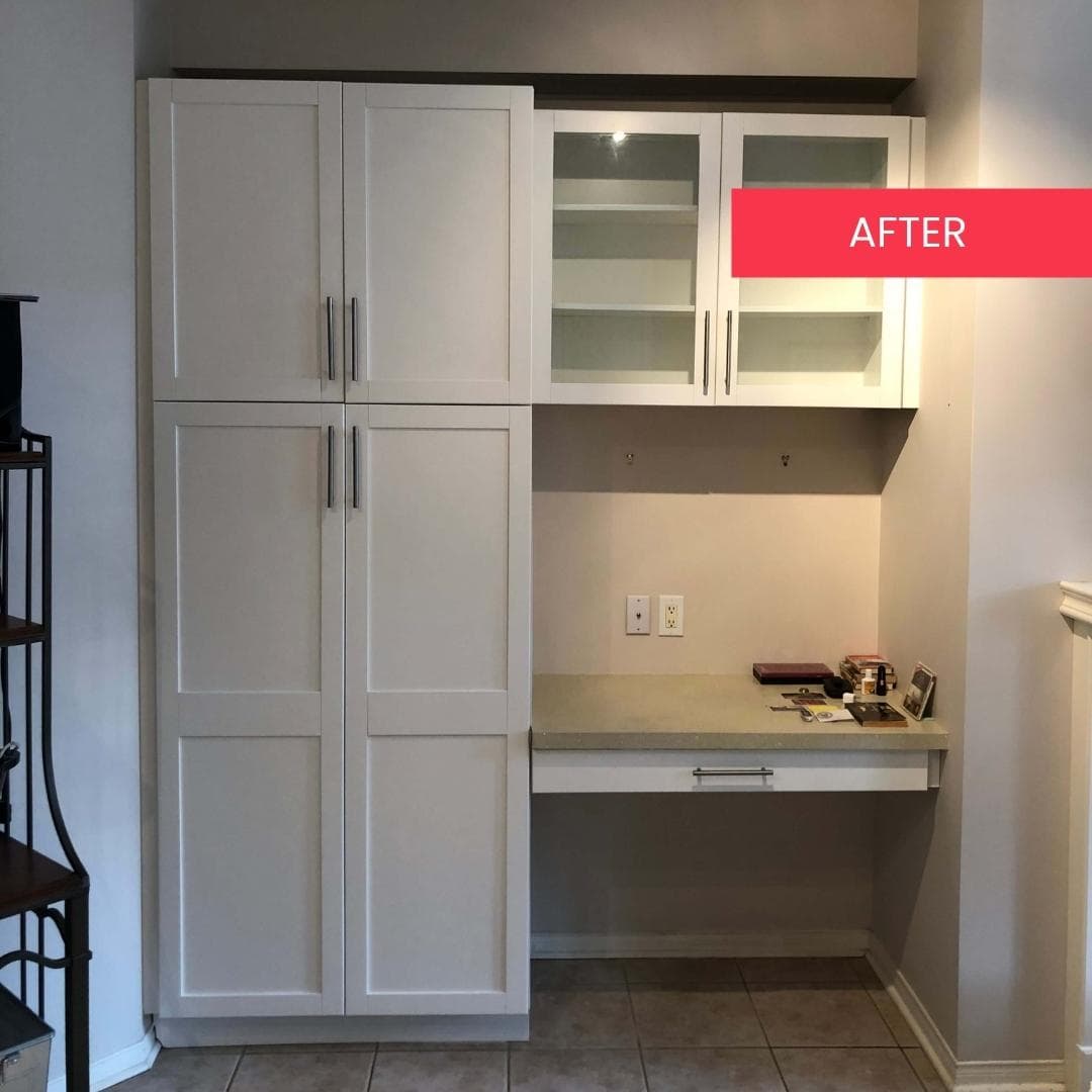 Built-in pantry cabinets after refinishing